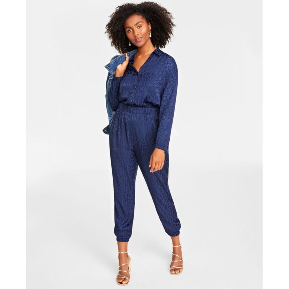 Women's Animal-Print Jacquard Jumpsuit
